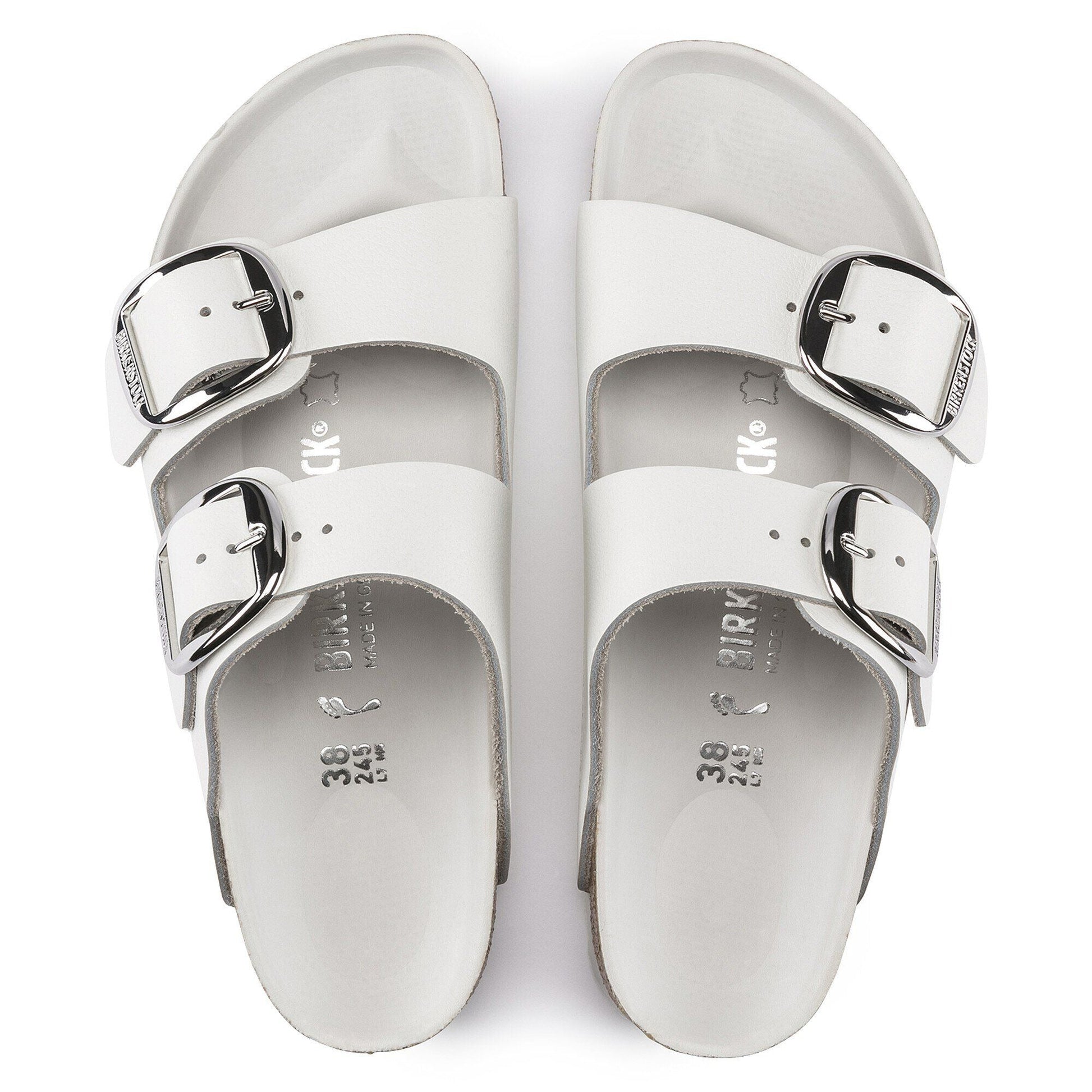 Arizona Big Buckle | Leather | White - sandals - Birkenstock