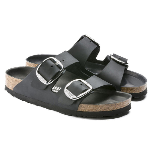 Arizona Big Buckle | Oiled Leather | Black - sandals - Birkenstock