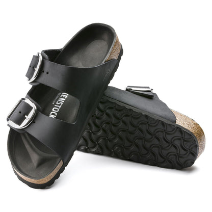 Arizona Big Buckle | Oiled Leather | Black - sandals - Birkenstock