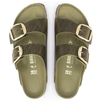 Arizona Big Buckle | Oiled Leather | Olive Green - sandals - Birkenstock