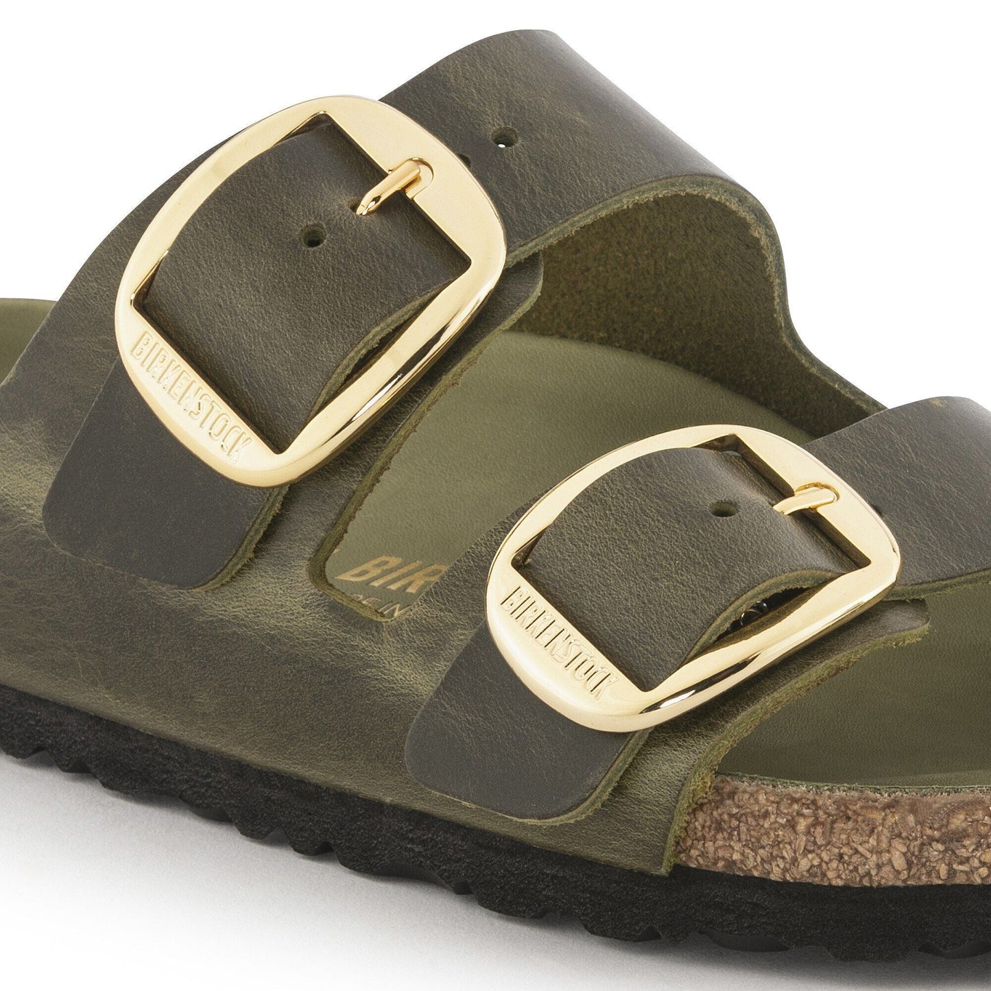 Arizona Big Buckle | Oiled Leather | Olive Green - sandals - Birkenstock