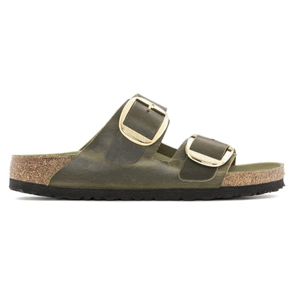 Arizona Big Buckle | Oiled Leather | Olive Green - sandals - Birkenstock