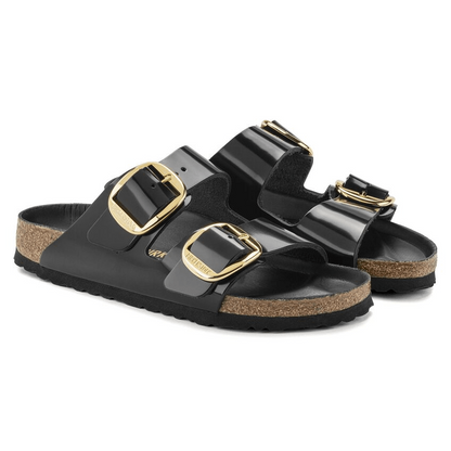 Arizona | Big Buckle | Patent Leather | Black - Sandals - Birkenstock