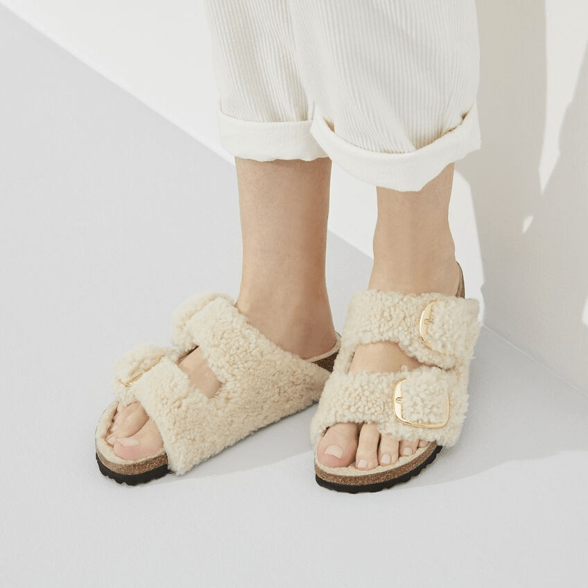 Arizona Big Buckle | Teddy (Wool) | Eggshell - Sandals - Birkenstock