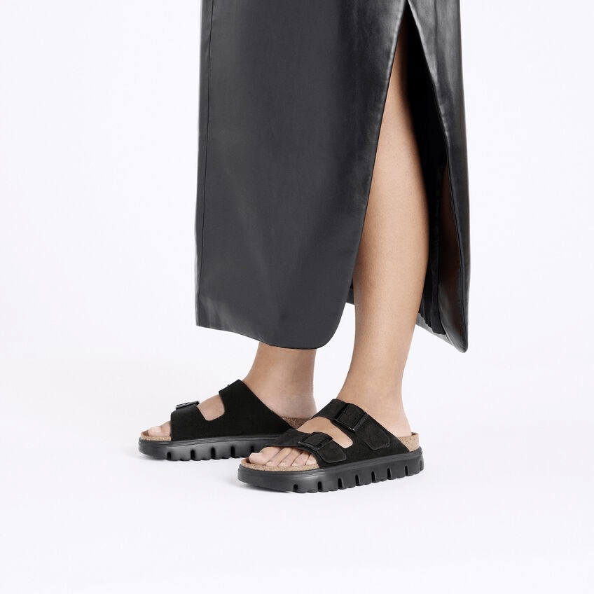 Arizona Chunky | Suede | Black/Black - Sandals - Birkenstock