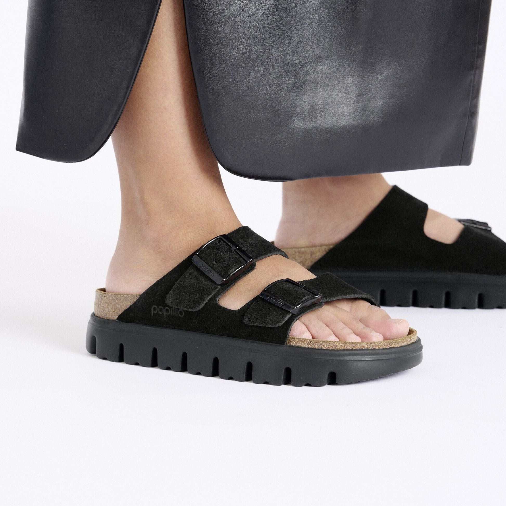 Arizona Chunky | Suede | Black/Black - sandals - Birkenstock