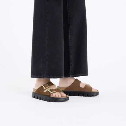 Arizona Chunky | Suede | Dark Tea - sandals - Birkenstock
