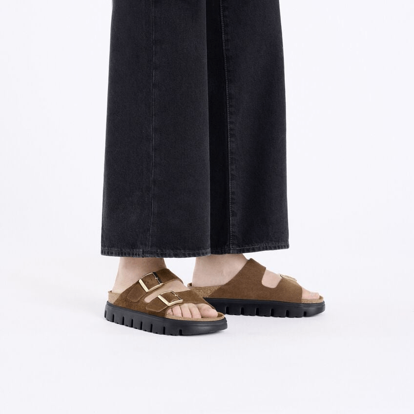 Arizona Chunky | Suede | Dark Tea/Black - Sandals - Birkenstock