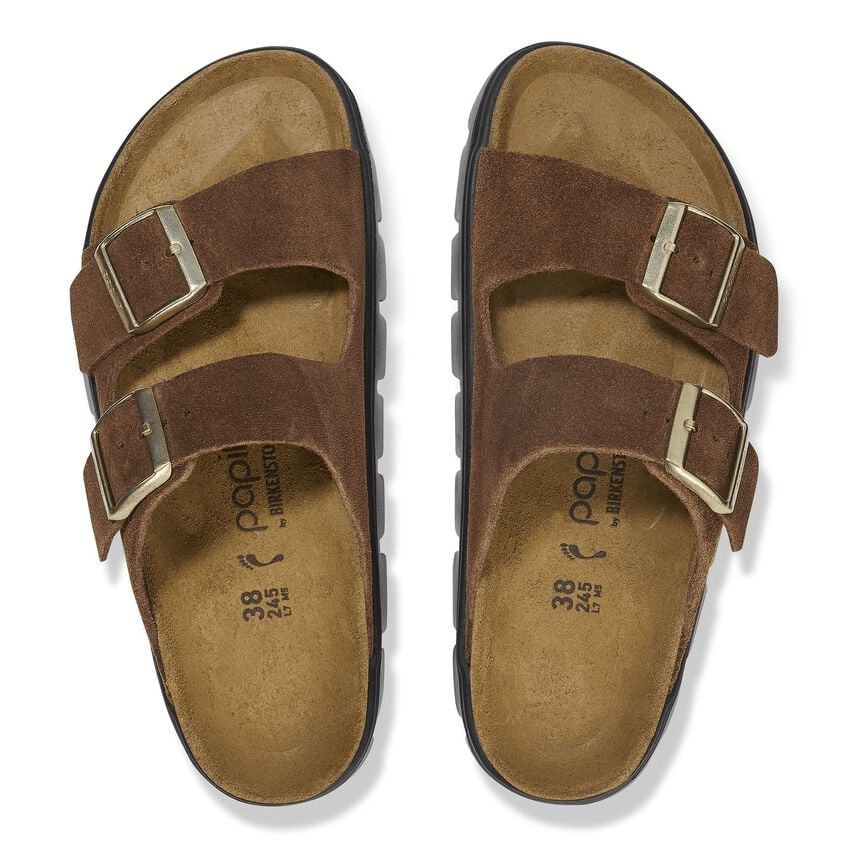 Arizona Chunky | Suede | Dark Tea/Black - Sandals - Birkenstock