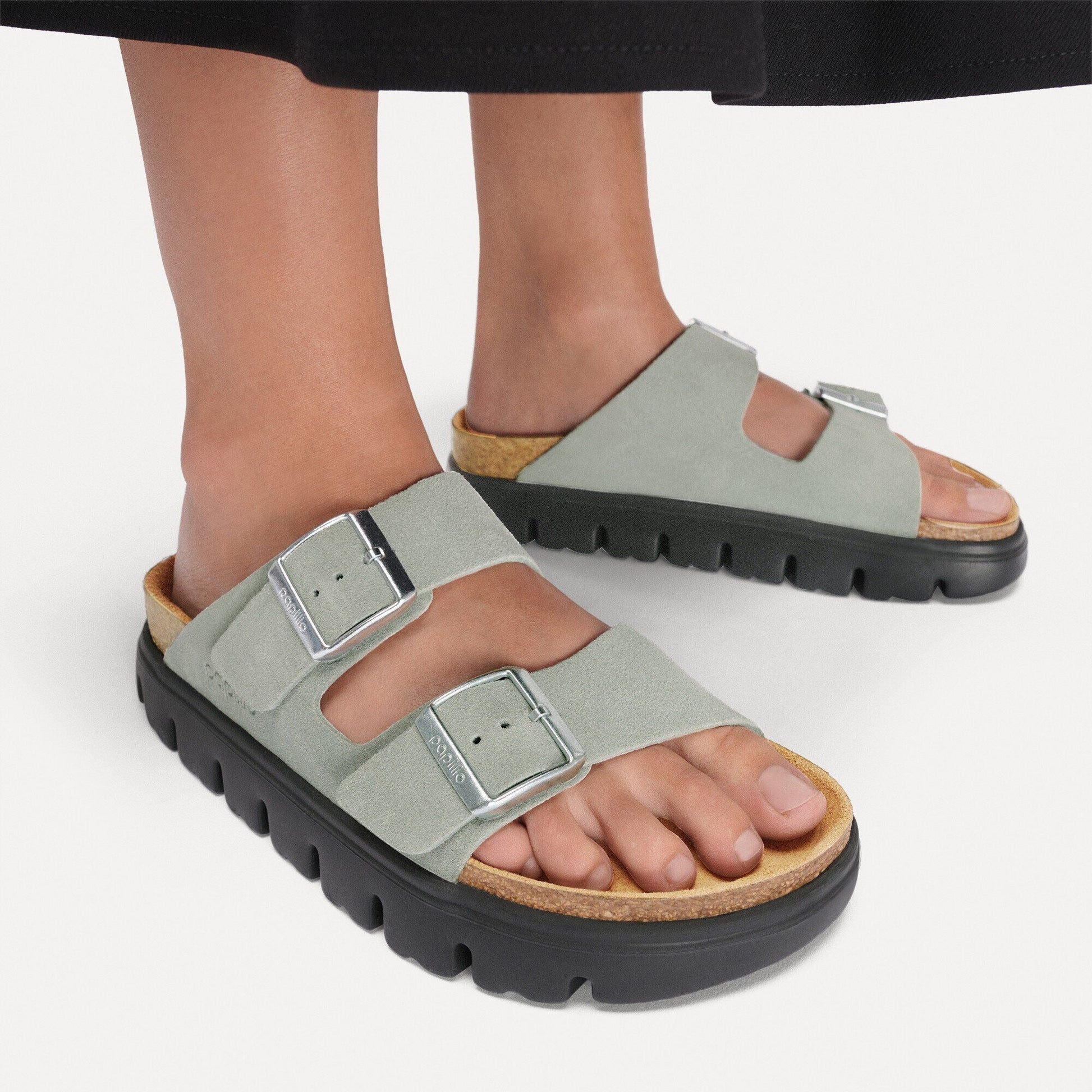 Arizona Chunky | Suede | Pure Sage - sandals - Birkenstock