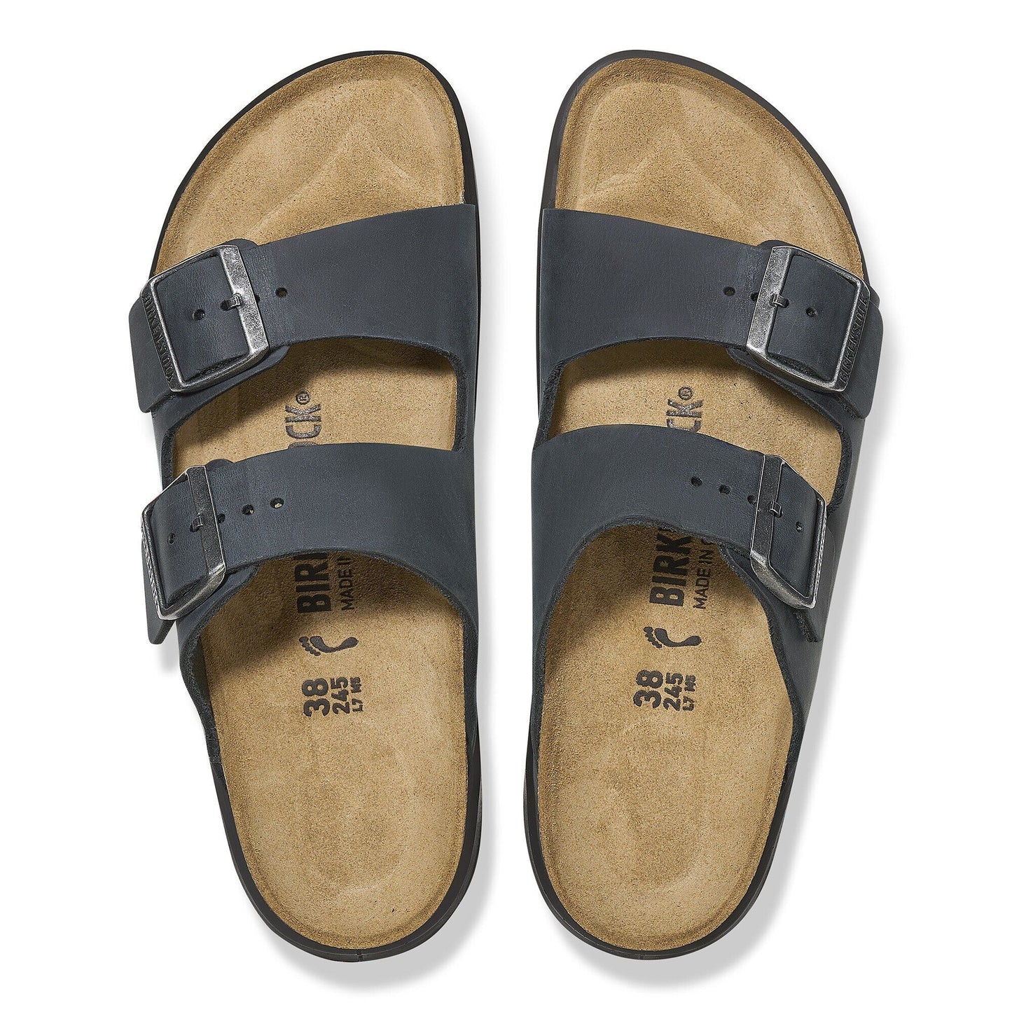 Arizona Crosstown | Oiled Leather | Black - sandals - Birkenstock
