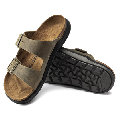 Arizona Crosstown | Oiled Leather | Faded Khaki - sandals - Birkenstock