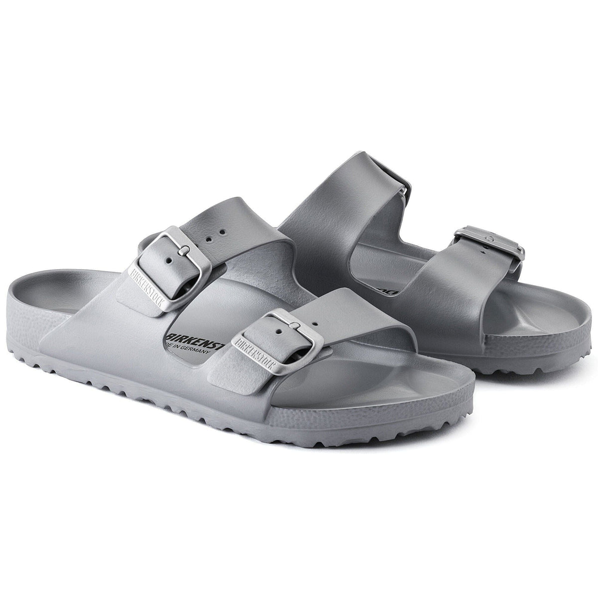 Birkenstock L10 M8 Two-Strap Recovery Slide Sandal  Arizona EVA Silver Arizona | EVA | Metallic Silver – Birkenstock Midtown main image 4