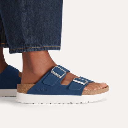 Arizona Flex Platform | Nubuck | New Navy - sandals - Birkenstock