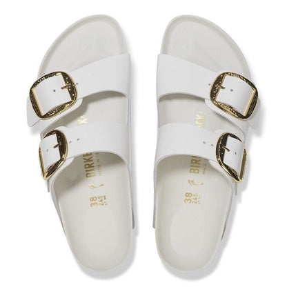Arizona Hammered Big Buckle | High - Shine Patent Leather | Antique White - Sandals - Birkenstock