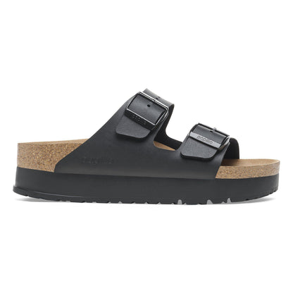 Arizona Platform | Vegan | Birko - Flor | Black - sandals - Birkenstock