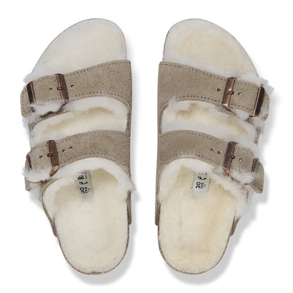 Arizona Shearling | Kids | Suede | Taupe - sandals - Birkenstock
