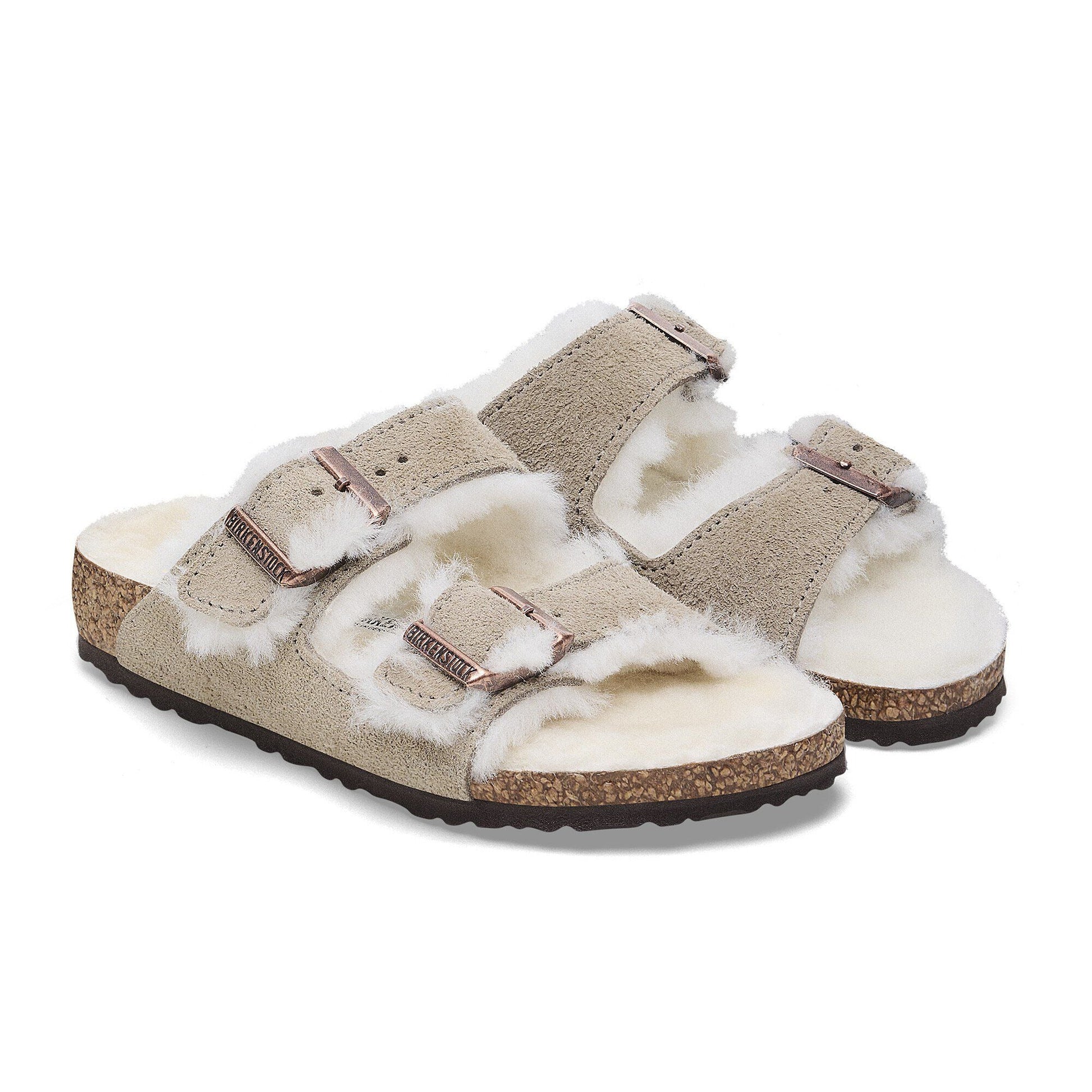 Arizona Shearling | Kids | Suede | Taupe - sandals - Birkenstock