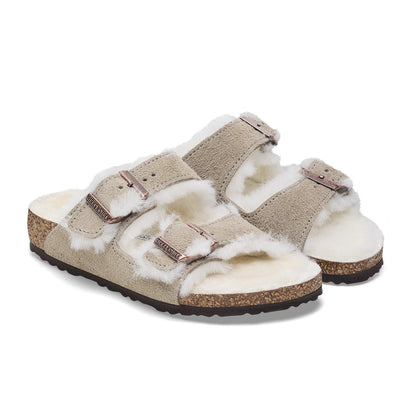 Arizona Shearling | Kids | Suede | Taupe - sandals - Birkenstock