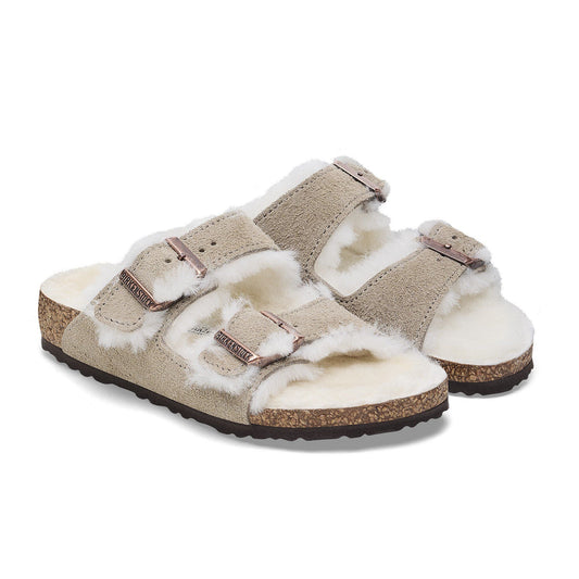 Arizona Shearling | Kids | Suede | Taupe - sandals - Birkenstock