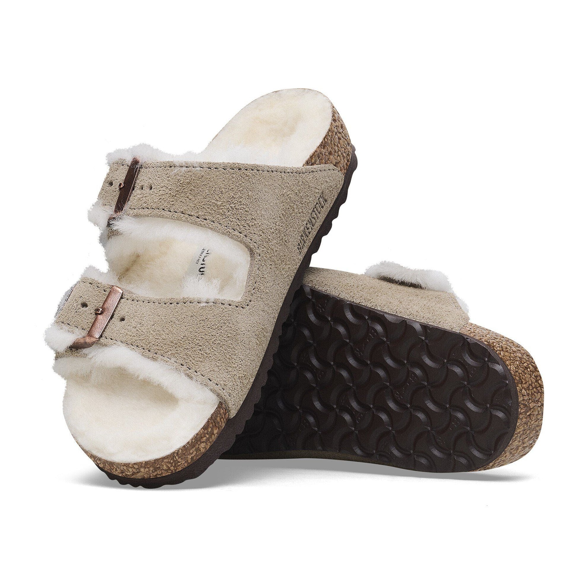 Arizona Shearling | Kids | Suede | Taupe - sandals - Birkenstock