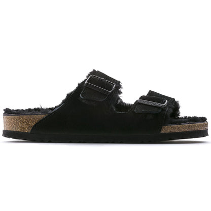 Arizona Shearling | Suede | Black - sandals - Birkenstock