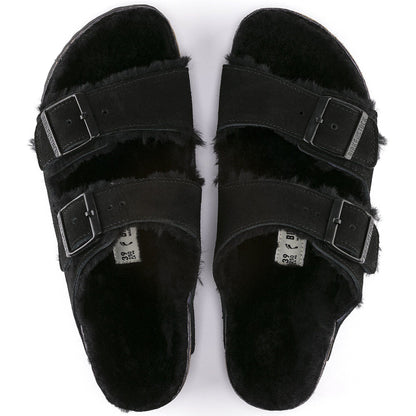 Arizona Shearling | Suede | Black - sandals - Birkenstock