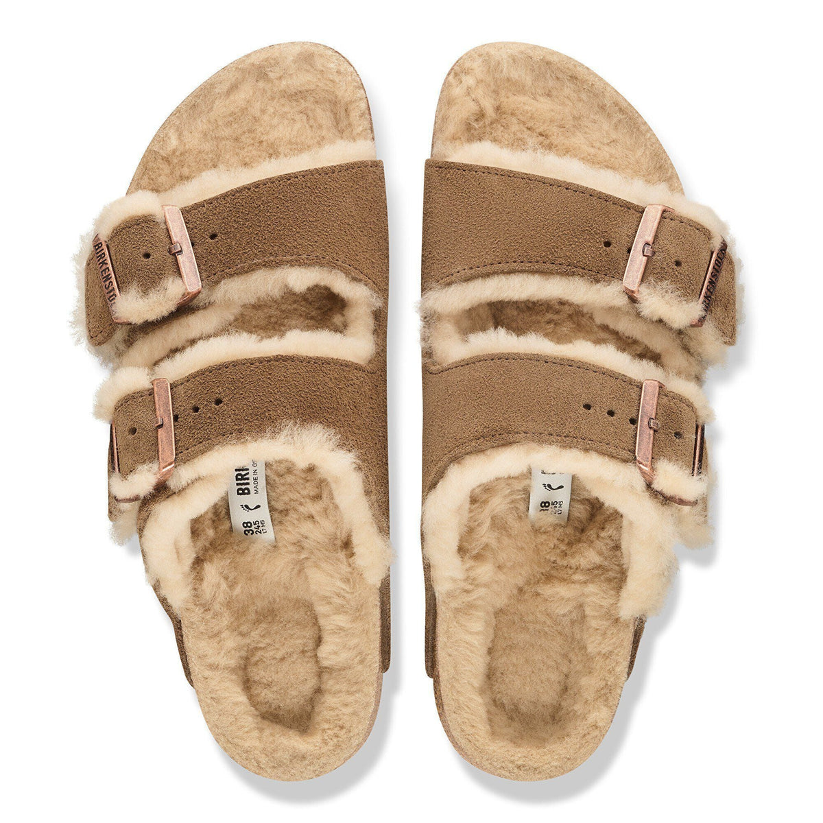 Arizona Shearling | Suede | Dark Tea - sandals - Birkenstock