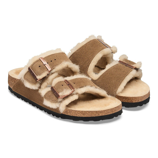 Arizona Shearling | Suede | Dark Tea - sandals - Birkenstock