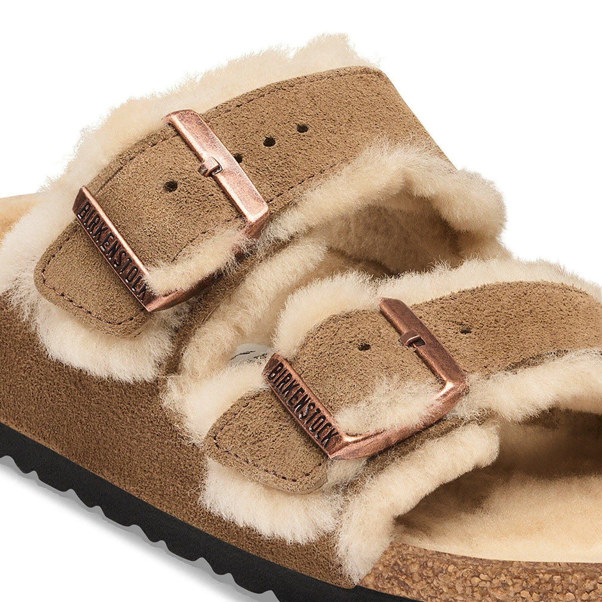 Arizona Shearling | Suede | Dark Tea - sandals - Birkenstock