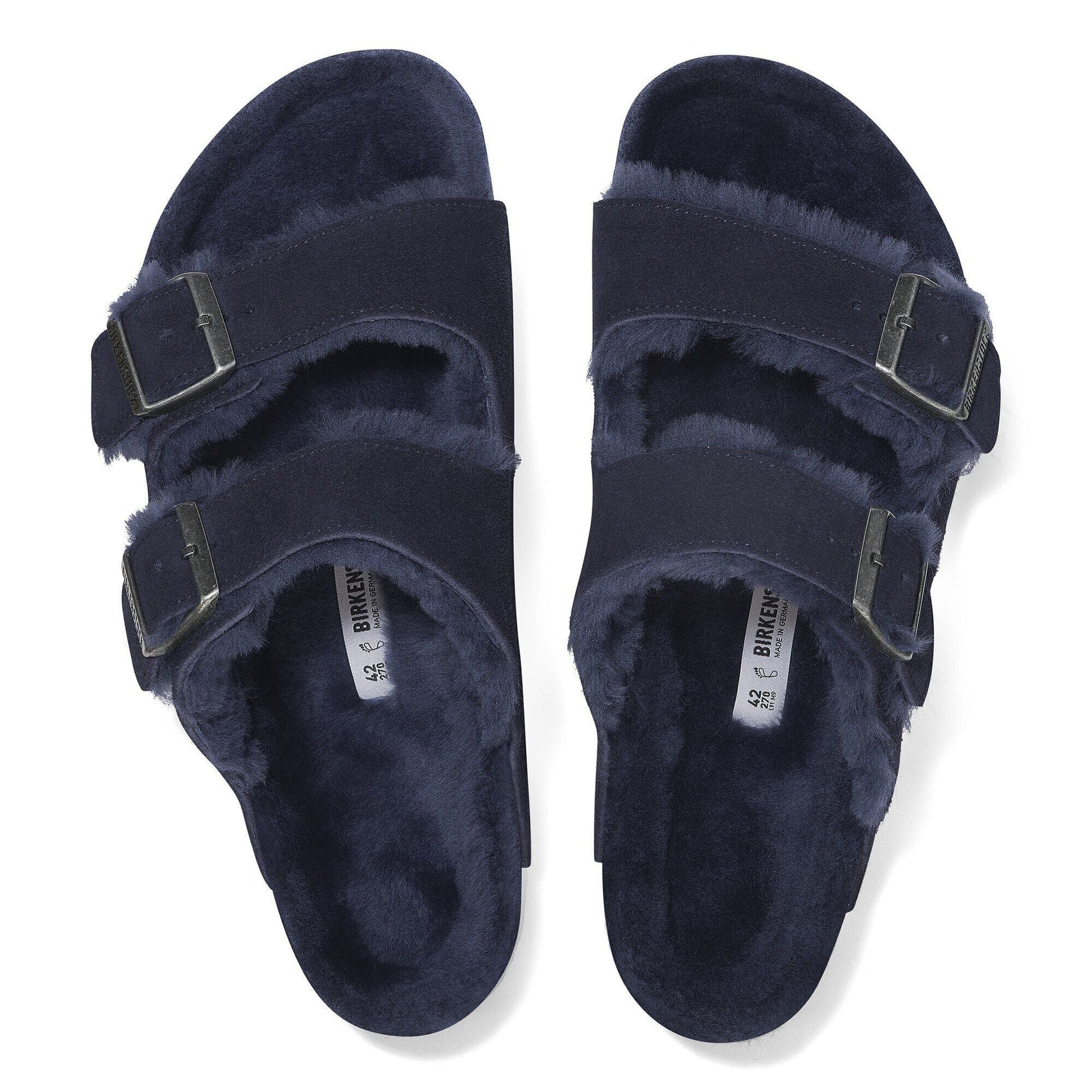 Arizona Shearling | Suede | Midnight Blue - sandals - Birkenstock