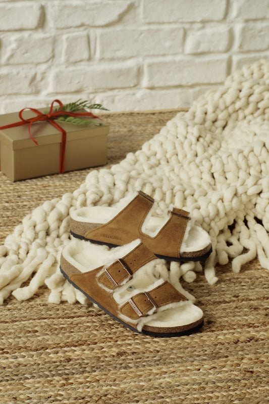 Arizona Shearling | Suede | Mink - sandals - Birkenstock
