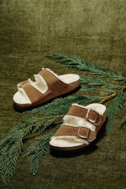 Arizona Shearling | Suede | Mink - sandals - Birkenstock