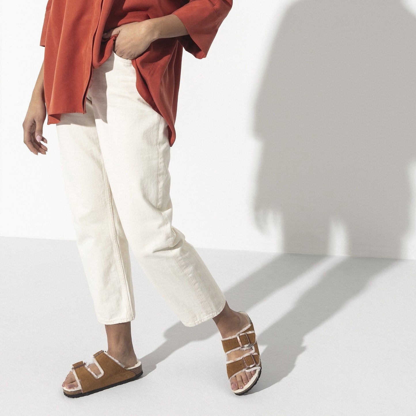 Arizona Shearling | Suede | Mink - sandals - Birkenstock