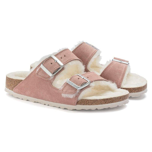 Arizona Shearling | Suede | Pink Clay - Sandals - Birkenstock