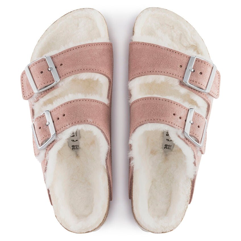 Arizona Shearling | Suede | Pink Clay - Sandals - Birkenstock