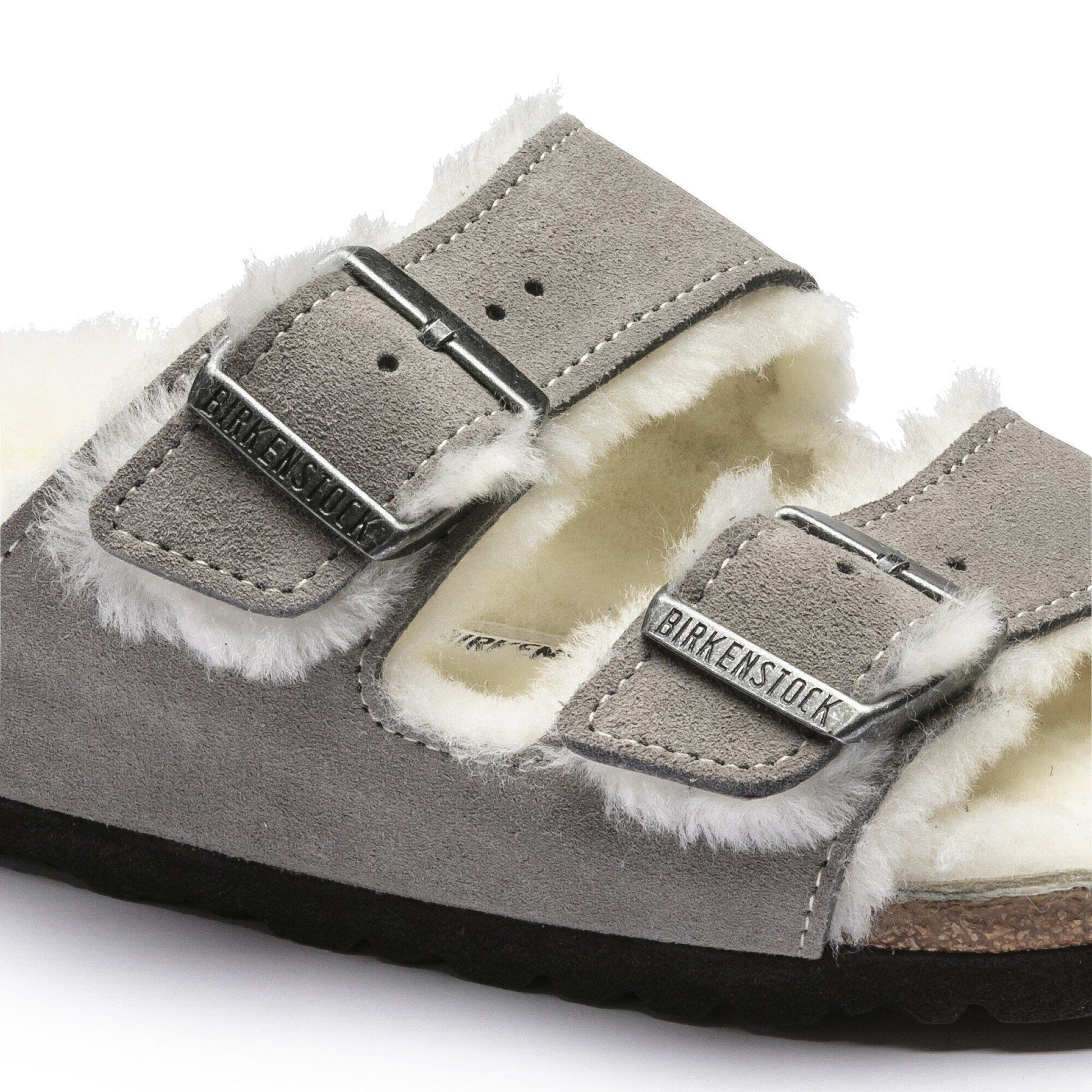 Arizona Shearling | Suede | Stone Coin - sandals - Birkenstock