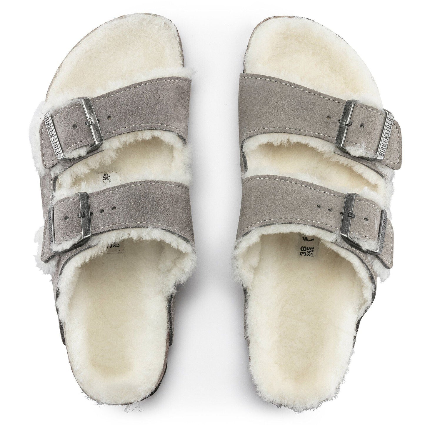 Arizona Shearling | Suede | Stone Coin - sandals - Birkenstock