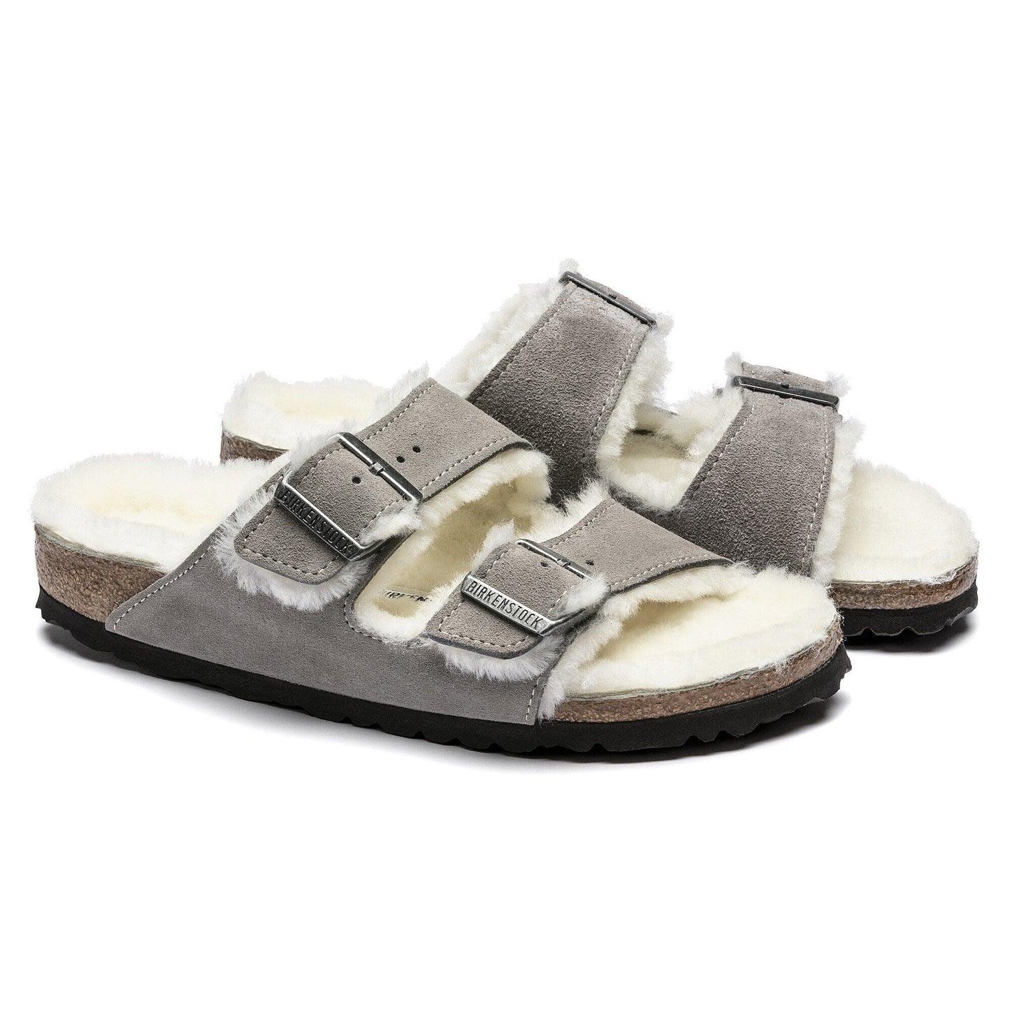 Arizona Shearling | Suede | Stone Coin - sandals - Birkenstock