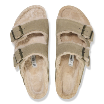 Arizona Shearling | Suede | Taupe - sandals - Birkenstock