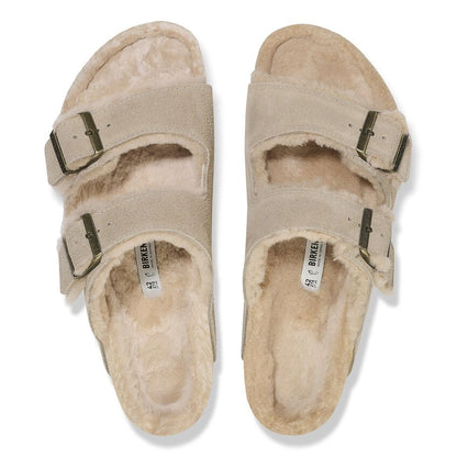 Arizona Shearling | Suede | Taupe - Sandals - Birkenstock