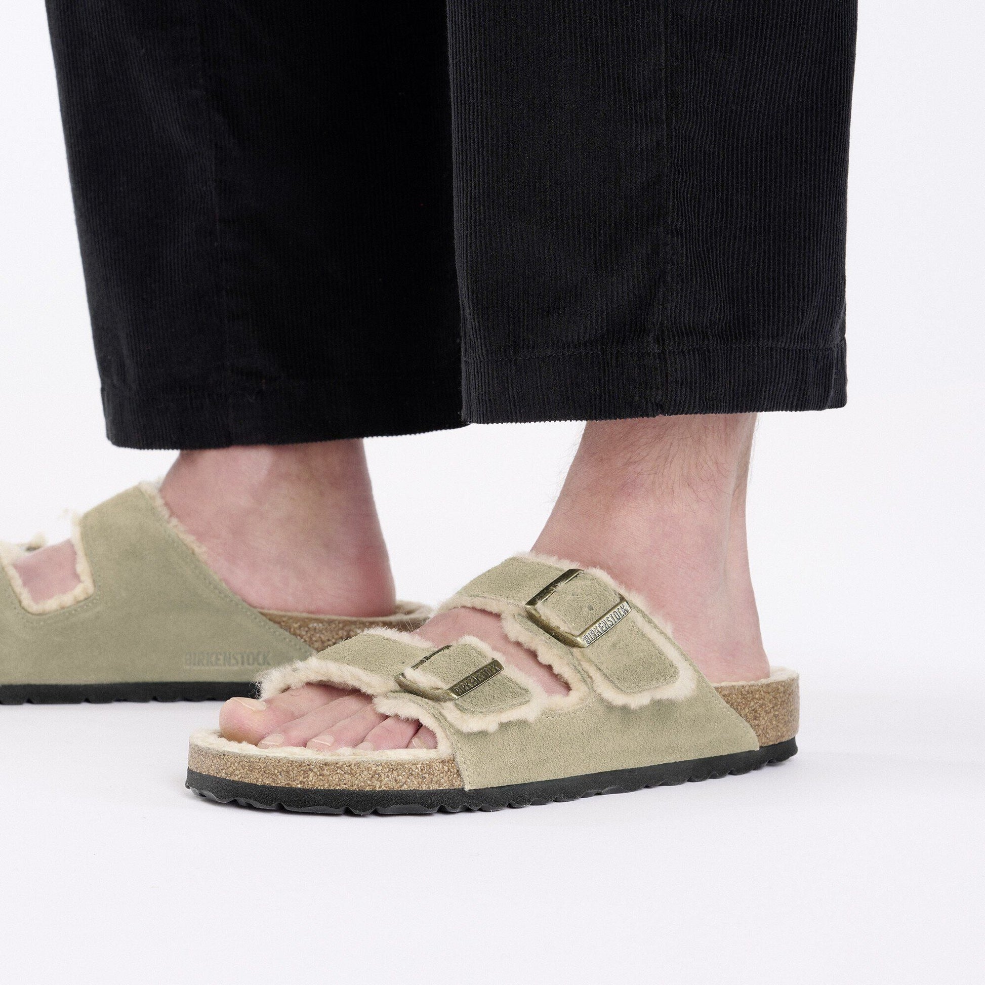 Arizona Shearling | Suede | Taupe - sandals - Birkenstock