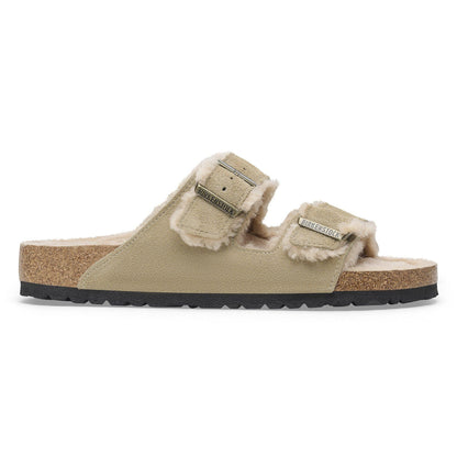 Arizona Shearling | Suede | Taupe - sandals - Birkenstock