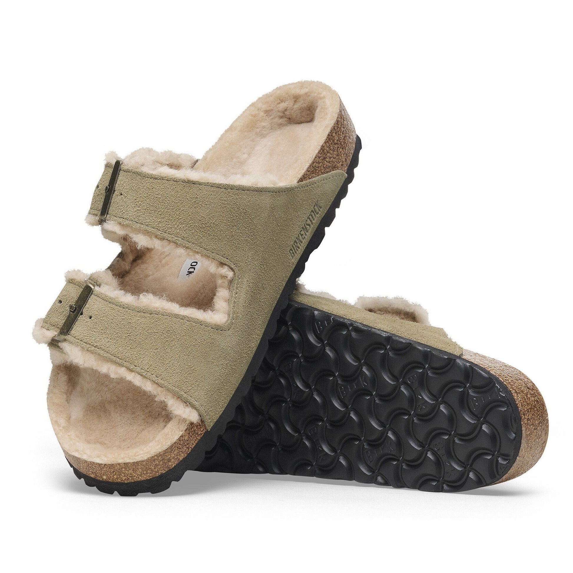 Arizona Shearling | Suede | Taupe - sandals - Birkenstock