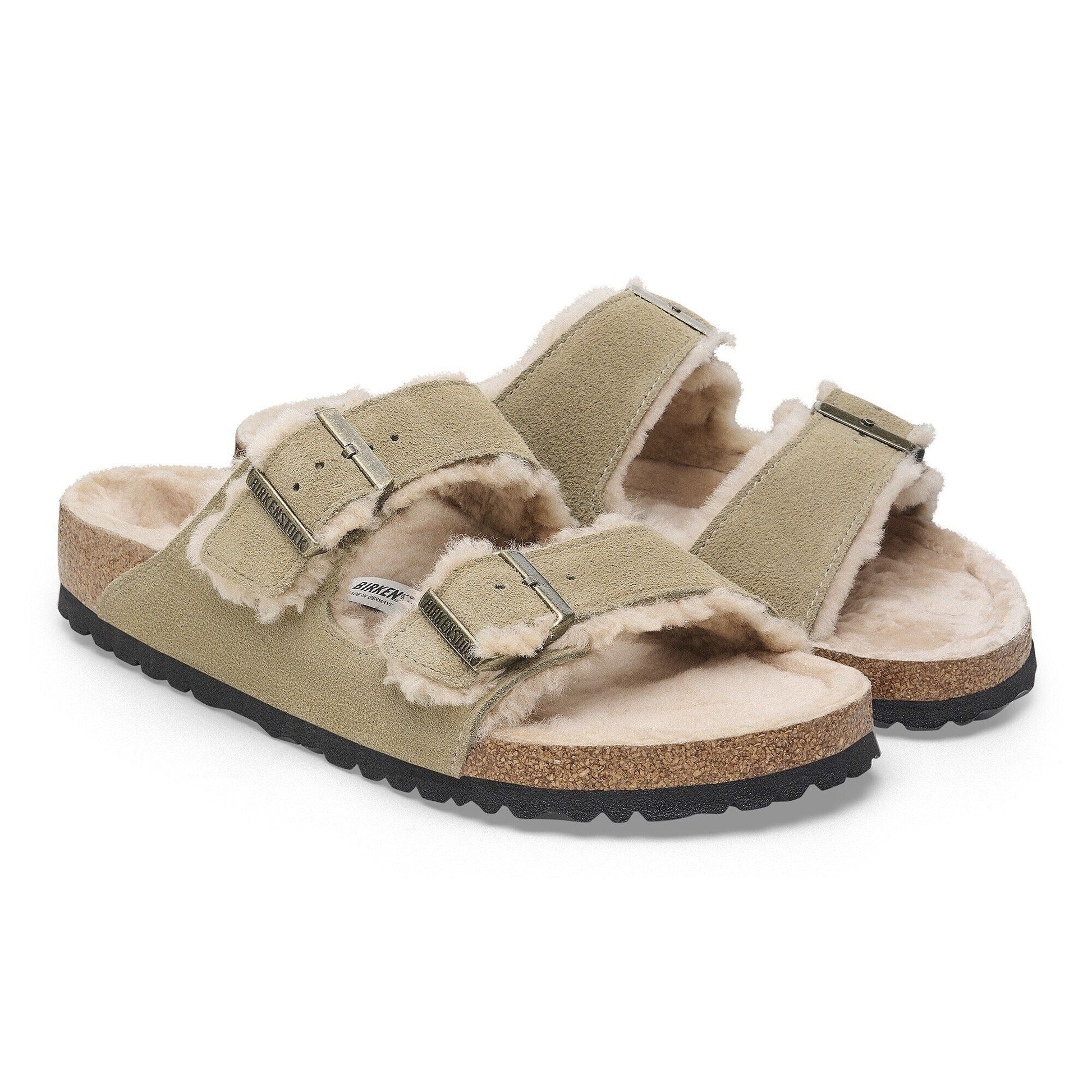 Arizona Shearling | Suede | Taupe - sandals - Birkenstock