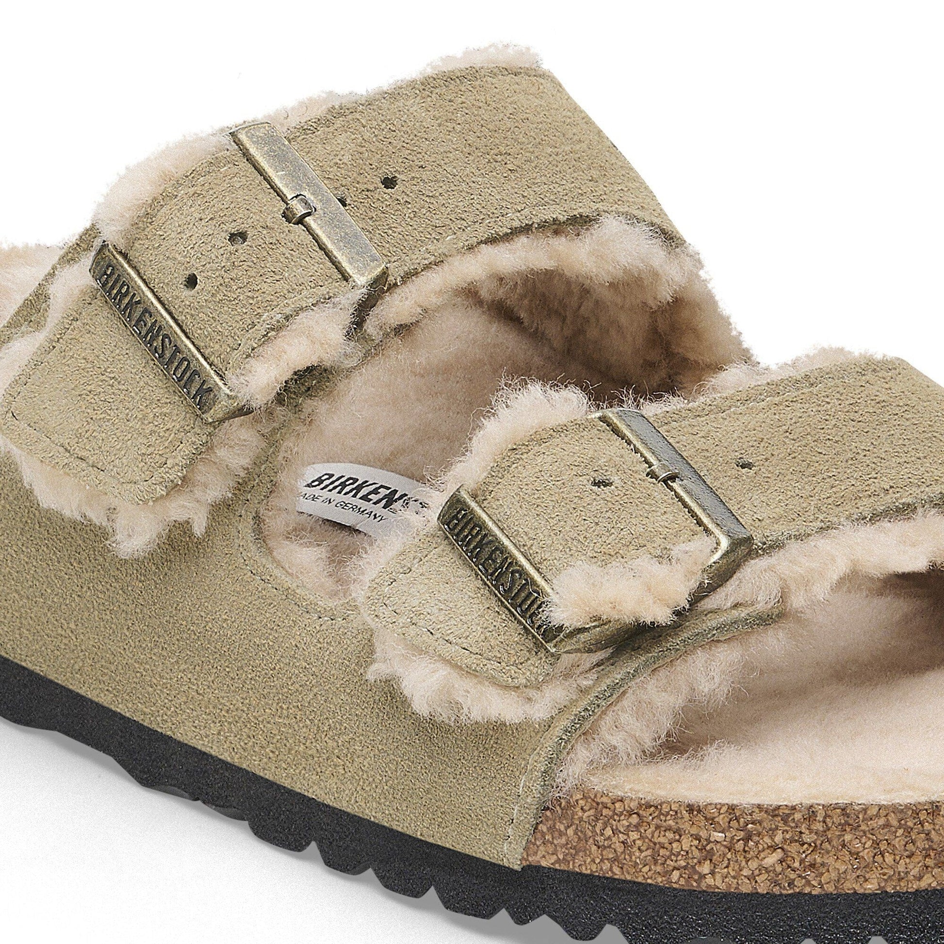 Arizona Shearling | Suede | Taupe - sandals - Birkenstock