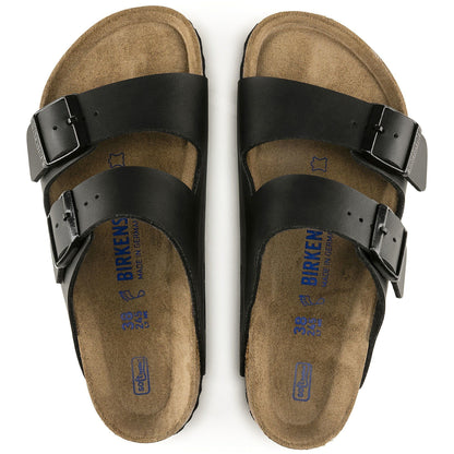 Arizona | Soft Footbed | Birko - Flor | Black - sandals - Birkenstock
