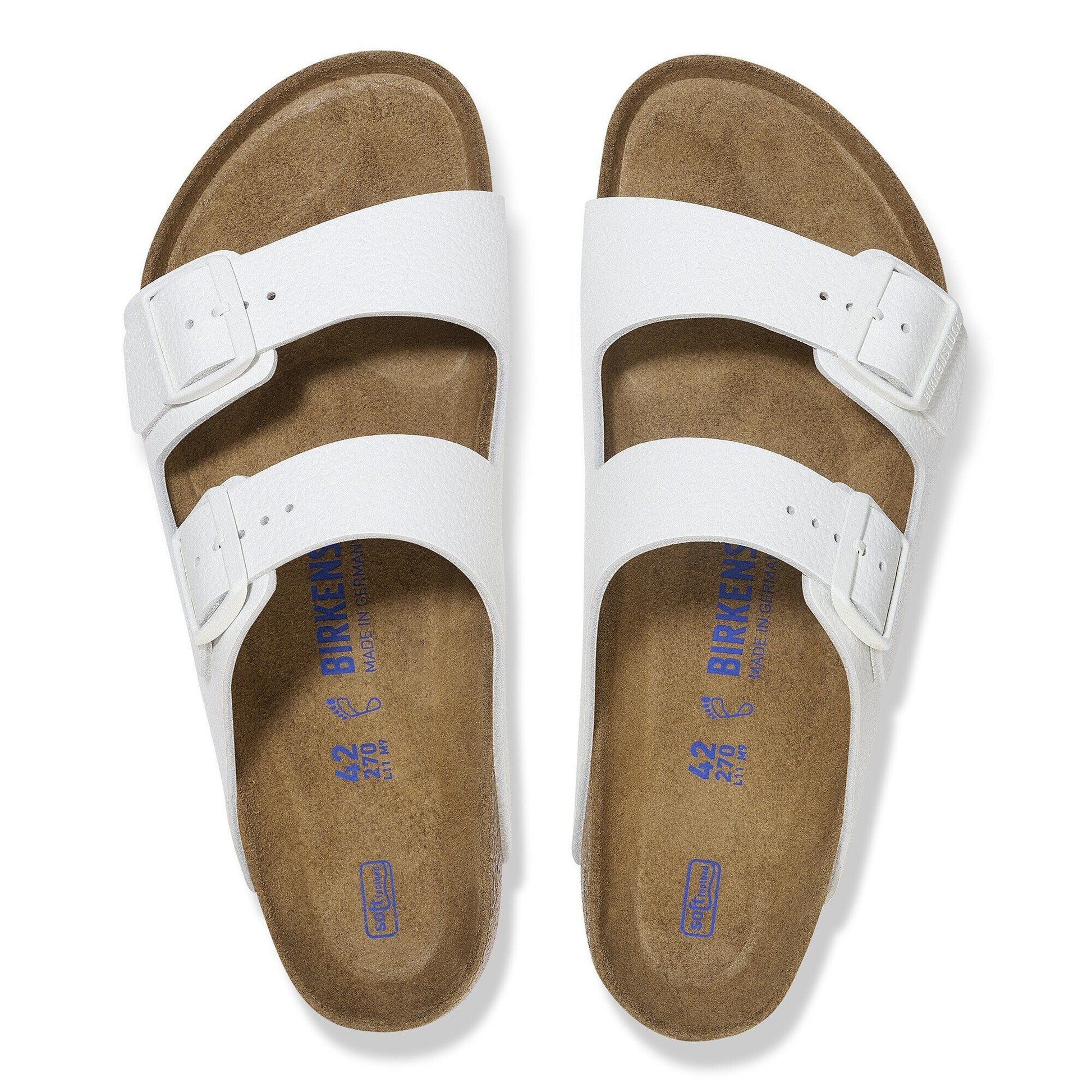 Arizona | Soft Footbed | Leather | White - sandals - Birkenstock