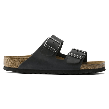 Arizona | Soft Footbed | Oiled Leather | Black - Sandals - Birkenstock