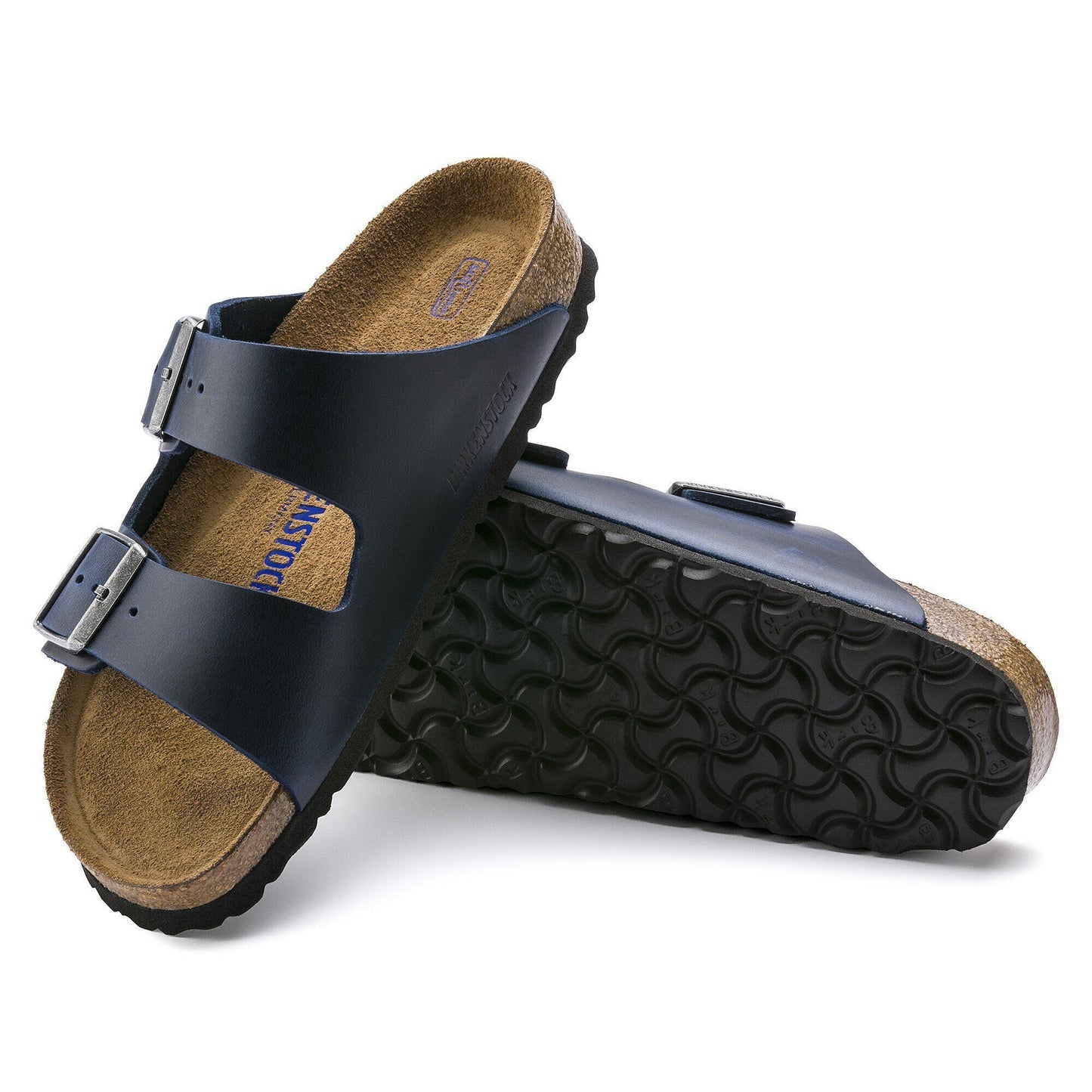 Arizona | Soft Footbed | Oiled Leather | Blue - sandals - Birkenstock